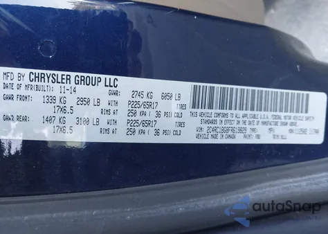 2015 Chrysler Town & Country Touring from USA, damaged, VIN 2C4RC1BG8FR619829